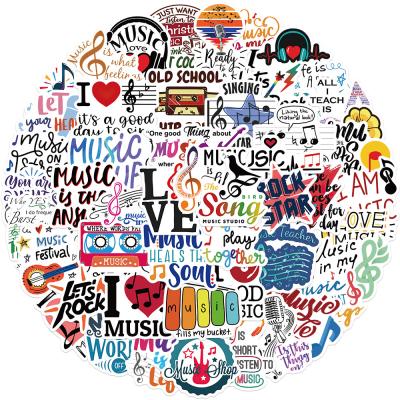 China 50pcs/bag decorative sticker I love good music let us rock music up cute waterproof stickers for suitcase laptop guitar for sale