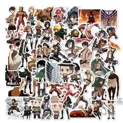 China Wholesale 50pcs/bag Anime Cartoon Sticker Attack on Titan Sticker Gifts for Kids at Laptop Suitcase Bicycle Car DIY PVC Stickers for sale