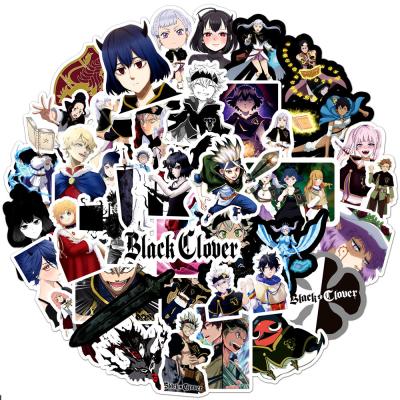 China 50pcs/bag 50pcs/bag Removable Waterproof Vinyl Stickers For Fans Laptop Luggage Black Clover Decoration for sale