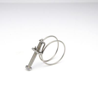 China Hot Price New Hose Ring Clamp Stainless Steel Wire Pipe Clip Double Hoop Type Hoop for sale