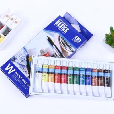 China 12 Color Non-Toxic Water Color Paint in Tube Children Stationery Paper Drawing Water Color Paint Set EW1212 for sale