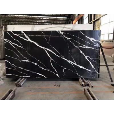 China Modern Artificial Quartz Stone Brown Quartz With Gold Vein, Diamond Quartz Slab for sale