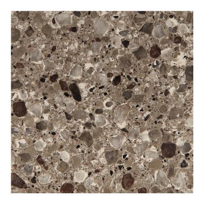 China Modern Top Selling Artificial Stones Brown Crystal Sparkle Quartz Stone Countertop for sale