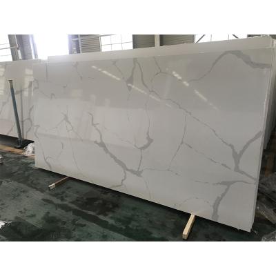 China Dining Table Top Composed Modern White Quartz Stone Snow for sale