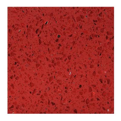 China Modern Top Selling Artificial Stone Galaxy Stones Red Sparkle Quartz Stone Countertops for sale