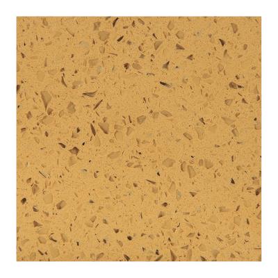 China Modern Artificial Yellow Galaxy Sparkle Precious Quartz Stone Factory Processing Stone Countertops for sale