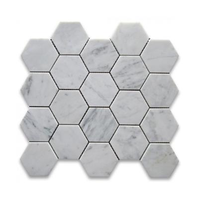 China Square Modern Natural Marble Mosaic Polished Tile For Swimming Poor And Kitchen for sale