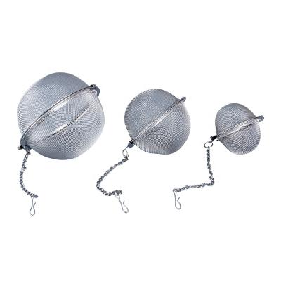 China PORTABLE Tea Accessories Tea Filter Well Stainless Steel Mesh Tea Ball With Extended Chain for sale