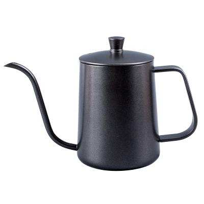 China Durable 350/600ML Black Pour Over Coffee Kettle 18/10 Stainless Steel Coffee Gooseneck Kettle for sale