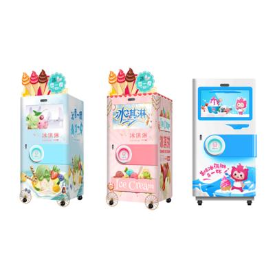 China 16L Automatic Soft Ice Cream Vending Machine Self Making Service for sale