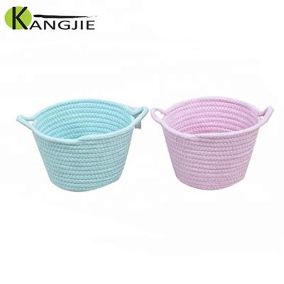 China Sustainable Cotton Rope Mini Eco-Friendly Household Custom Organizer Woven Basket for sale