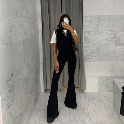 China New Autumn Flare Pants High Waist Solid Color Long Pants Women QUICK DRY Skinny Pants for sale