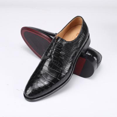 China Light Customized Nice Logo Style Italian Crocodile Shoes Mens Business Shoes Alligator Shoes For Real for sale