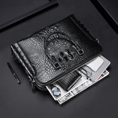 China Fashion Trend Crocodile Skin Towel Men Western Leather Handmade Crocodile Briefcase Crocodile Leather Towels For Lawyers for sale