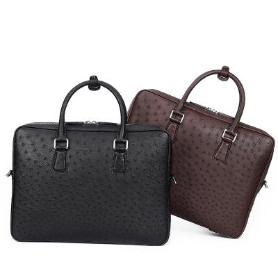 China Ostrich Leather Briefcase Manufacturer Ostrich Leather Briefcase Men's Leather Briefcase for sale