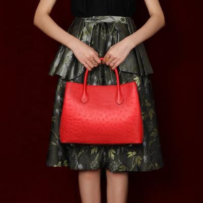 China Fashion Trend OEM Handbag Wholesalers Ostrich Leather Bags Women Handbags High Quality Ladies for sale