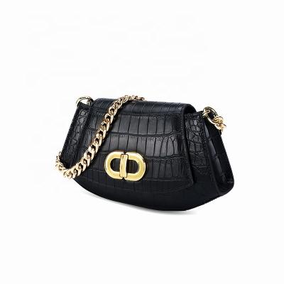 China Lady Fashion Ladies Handbag Black Small Crocodile Bags Fashion Handbag For Women for sale