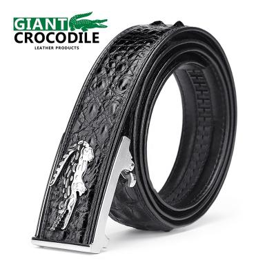 China Automatic buckle belt of young and middle-aged leather belt steel buckle Siam crocodile wholesale leather belt business leisure leather belt for sale