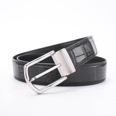 China High Quality Business Pin Buckle Belt With Crocodile Leather Belt Waist Support Real Leather Belt For Men for sale