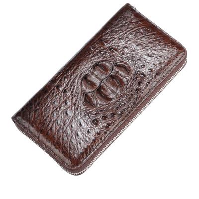 China Best quanlity high capacity genuine crocodile skin crocodile long wallet men's wallet stretching for sale