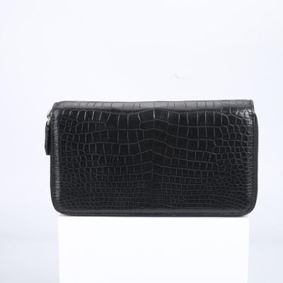 China High Quality Real Crocodile Skin Men's Long Leather Wallet With Double Zipper for sale