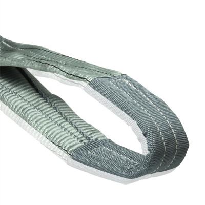 China Wholesale Gray 100% Polyester Harness 1-12m Double 4ton Double 4ton Eye Webbing Flat Sling From Polyester Factory for sale