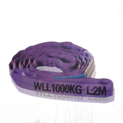 China Professional Factory EN1492-2 1ton Violet High Strength 100% Polyester Safety Round Sling for sale