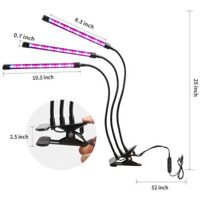 China Fruit Vegetable Greenhouse Flower Growing Lights 15W LED Grow Light LED Grow Light Full Spectrum For Small Indoor Plants Growing Light for sale