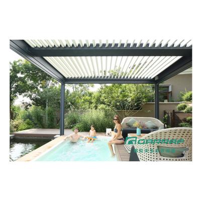 China Easily Assembled Outdoor Metal Gazebo Patio Gazebo Motorized Louvered Pergola for sale