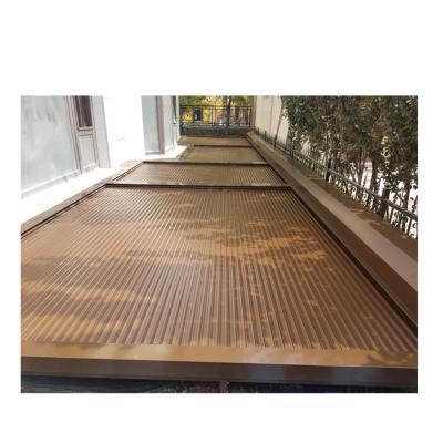 China Contemporary Brown Pvc Windproof Outdoor Garden Patio Roller Blind With Zippers Window Shades Outdoor Sunscreen for sale