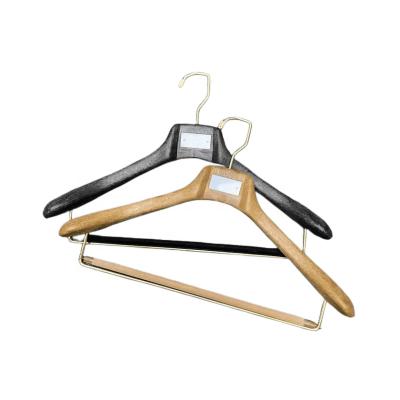 China Retro Man's And Women's Clothes Shop Plastic Wood Like Hanger Log Plastic Color Suit Hanger for sale