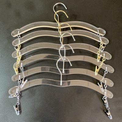 China Behind The Doors/On Walls Yijiasheng Acrylic Underwear Panties Hanger Hanger With Adjustable Clip Bra Underwear Lingerie Metal Wire Clips Hanger for sale