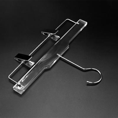 China Modern Minimalist Clothes Shop Crystal Transparent Children's Pants Rack Acrylic Suspender Pants Rack for sale