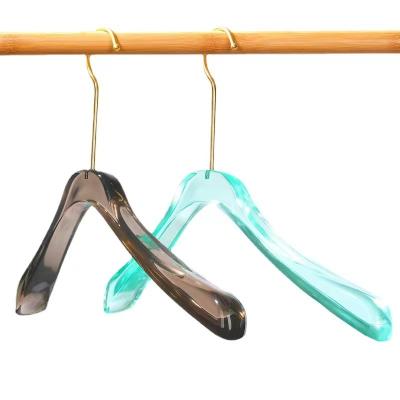 China Modern minimalist hot sale adult luxury transparent no trace clear acrylic hanger for man's shirt hanger for sale