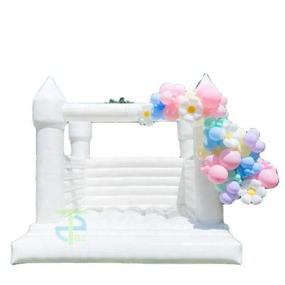 China PVC Commercial Luxury All White Wedding Bouncer Jumping Bouncy Castle Inflatable White Bounce House For Sale for sale