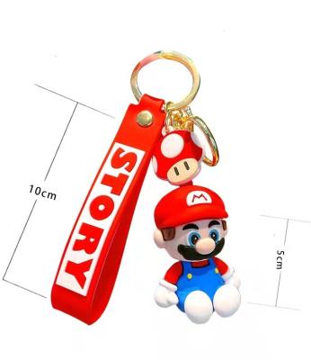 China Super cute plastic LDD 100070 3d Mario bros PVC silicone rubber key chain for kids for sale