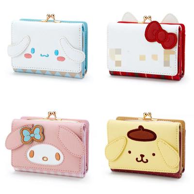 China LDD 100279 Sanrio Dog Kawaii Pu Coin Purse Zipper Zipper Card Waterproof Wallets LDD 100279 Sanrio Embroidered Cartoon Anime Cat WalletCute Wallet For Female for sale