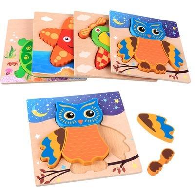 China HWA 100957 safe original simple wooden multilayer puzzle, children puzzle, animal tax educational toy puzzle for sale