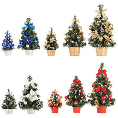 China PVC HWF 100542 Artificial Mini Christmas Tree Table Decorations Environmental Christmas Tree Decoration Ornaments Family Christmas Gifts for sale