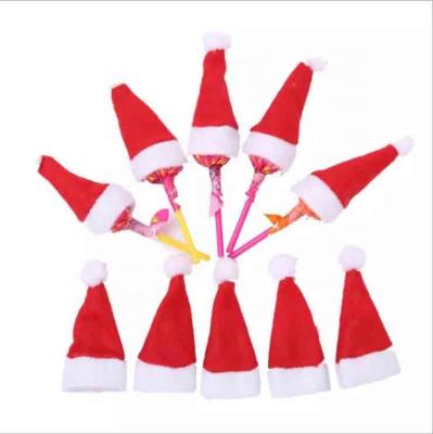 China Holiday/Ornament/Newest Christamas Christmas Decoration/Decoration HWF 100659 Indoor Silverware Holders Candy Cover Christmas Santa Hat Wine Bottle Mini Christmas Hat for sale