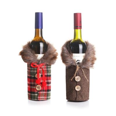 China Durable Merry Christmas Ornaments Christmas Gift Lattice Wine Bottle Cover Toy Home Decorations Christmas Decoration Supplies 100796 for sale