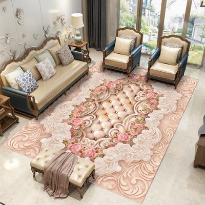 China High Quality Custom Pink Living Room Blankets Living Room Blankets Flower Pattern Large Area Blankets 3d Soft And Comfortable Modern for sale