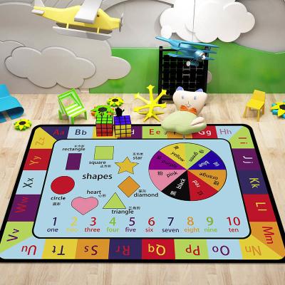 China Washable Active Blanket Children's Baby Living Room Bedroom Growing Game Printed Child Carpet Anti-Slip Mats And Blankets Numbers Cartoon for sale