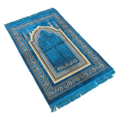 China Washable Carpet Manufacturer in Turkey Sajadah Prayer Rug Velvet Chenille Prayer Blanket Kids Islamic Muslim Prayer Rug for sale