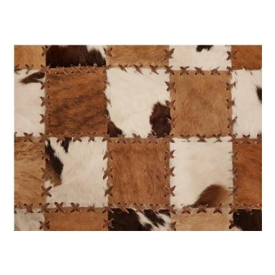 China Reversible luxury fur blankets living room patchwork rug brown 3d velvet printing custom faux fur blanket rug for sale