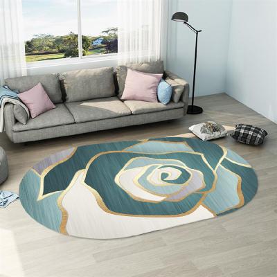 China Anti-slip fluffy living room rugs area rugs for kids bedroom rug custom 3d oval rug cover for sale