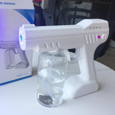 China Garden Latest Arrival 800ML Bottle Capacity Nozzle 8 Plastic Blue Lights Fogger Nano Sterilization Spray Gun for sale