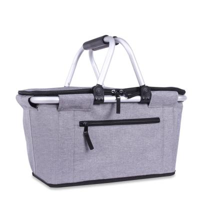 China Fashion Collapsible picnic basket sublimation lunch bag Aluminium collapsible picnic basket for sale