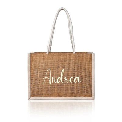 China Fashion Factory high quality organic eco-friendly jute fabric shopping promotional gift tote bag for heat transfer machine for sale