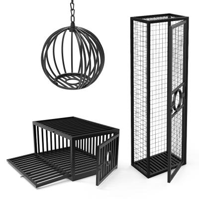 China Iron BDSM Fetish Bondage Restraints Steel Dog Squatting Cage Large SM Iron Kneeling Cage-SM Slave Training Cage for sale